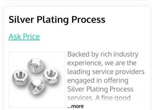 Silver Plating Process Service