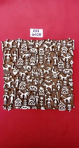 Textile Wooden Printing Blocks Warli Design Core Material: Shesham Wood