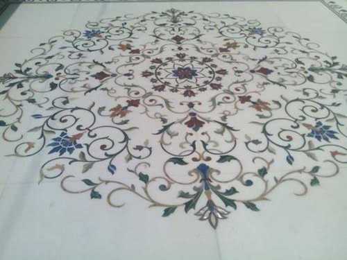 Marble Inlay Flooring Work Size: Multiple