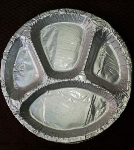 Eco-Friendly 4 Compartment Silver Foil Paper Thali