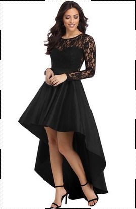 Black Ladies Long Sleeve Dresses