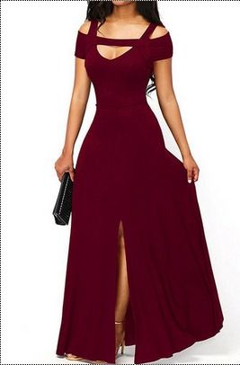 Maroon Western Slit Party Dresses