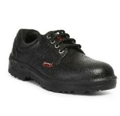 Mens Black Leather Safety Shoes