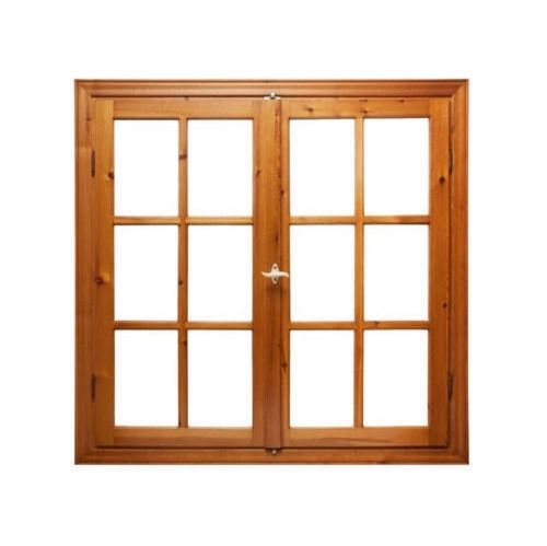 Brown Anti Corrosive Wooden Window 