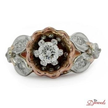 Beautiful Rose Gold Ladies Engagement Ring Grade: H/Vs - Hi/Vs - Si