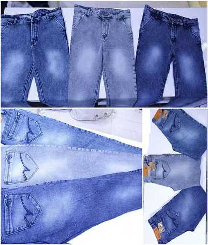 Mens Washed Denim Jeans