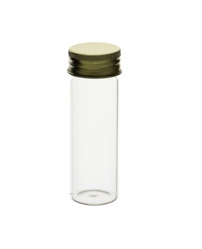 McCartney Bottle - Glass, 20ml Size, Transparent Color | Autoclavable with Aluminum Cap & Rubber Liner Compatibility