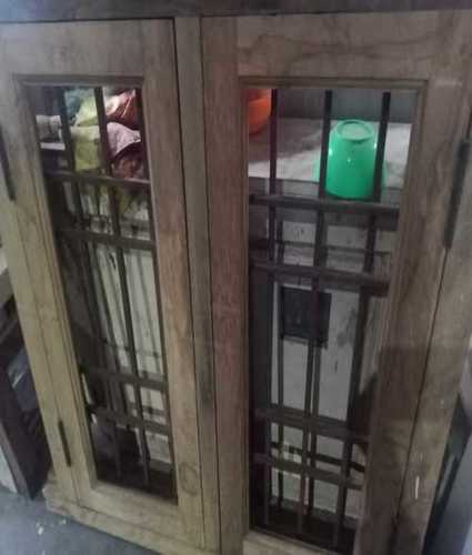 Brown Wooden Double Glass Window 