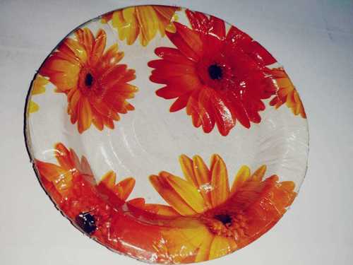 Flower Printed Paper Plate
