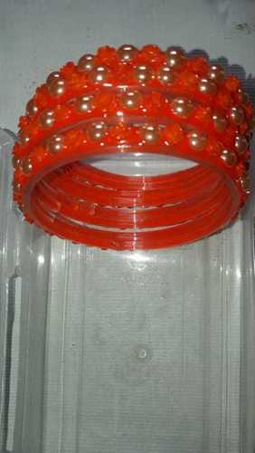 Red Fancy Glass Bangles Gender: Women