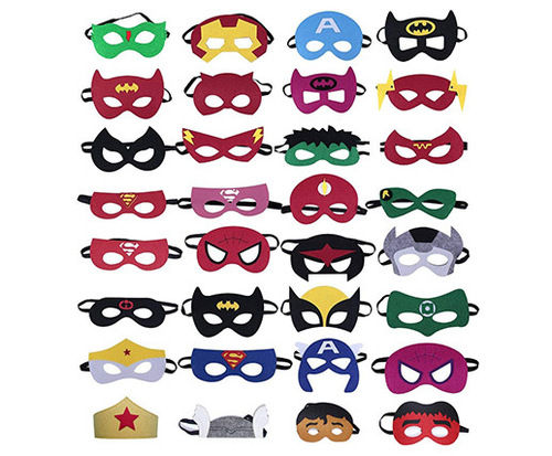 Multi-Color Custom Colorful Halloween Superhero Felt Masks