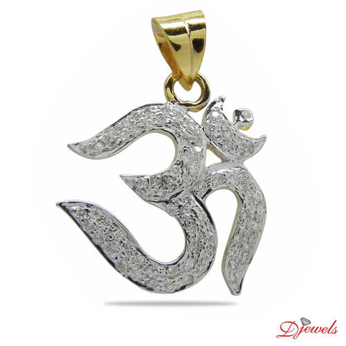 Real Diamond Pendant Om Shape 0.46 Ct