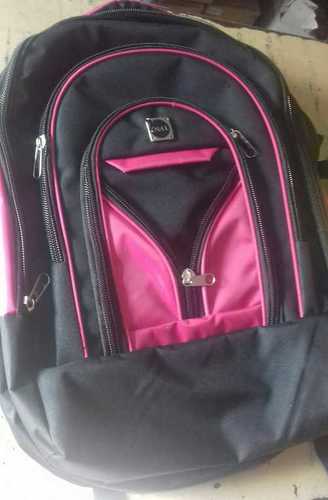 School Plain Black And Pink Backpack Bags  Size: Custom