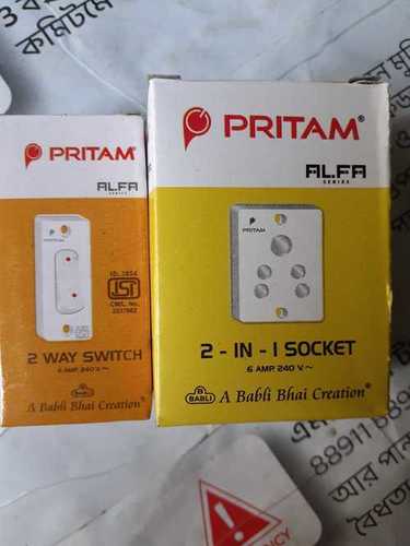 White 2 Way Switch And Socket