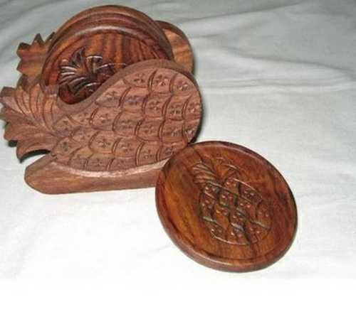 Designer Wood Pineapple Coaster