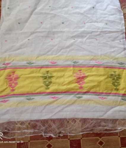 White Daily Wear Handloom Jamdani Saree 