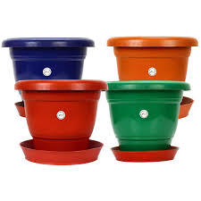 Red Designer Plastic Flower Pot