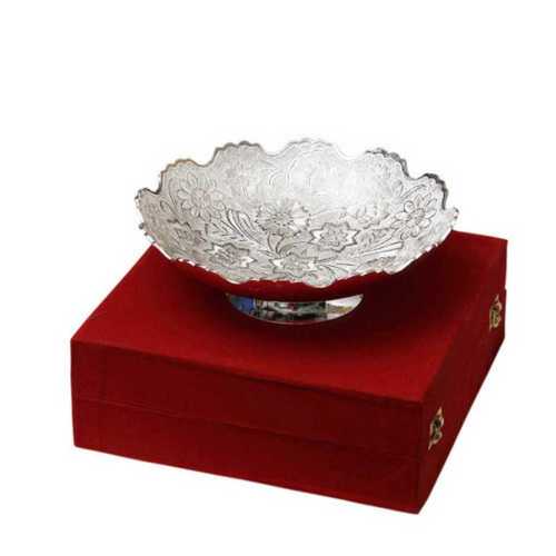 Floral Design Silver Bowl