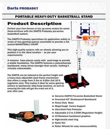 Portable Movable Basketball Post Age Group: Adults