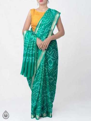 Ladies Fancy Bandhani Silk Saree - Machine Made, Summer Collection | Anti-Wrinkle, Comfortable, Easily Washable Design