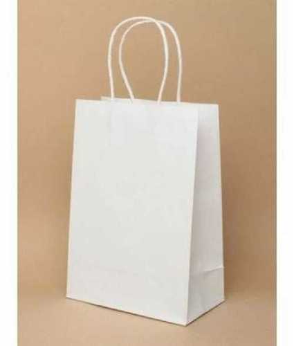 व्हाइट पेपर शॉपिंग कैरी बैग
