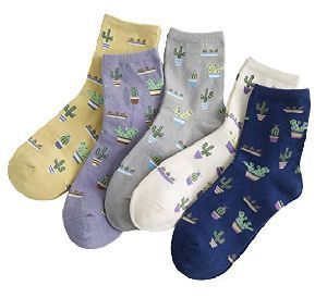 All Color Printed Pattern Casual Socks