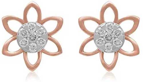 18 Kt Rose Gold Diamond Earrings