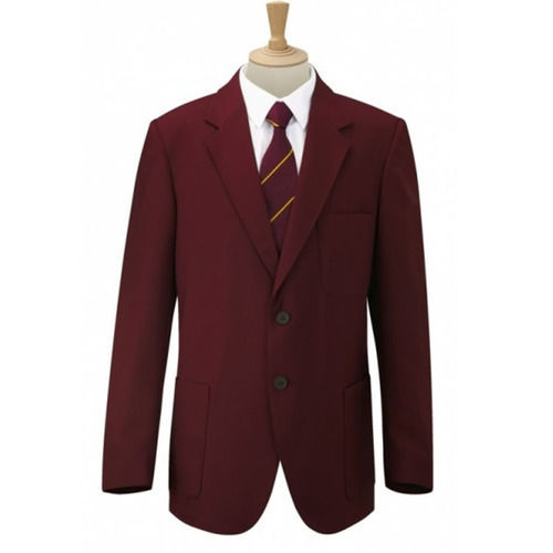 Maroon Plain School Uniform Blazer