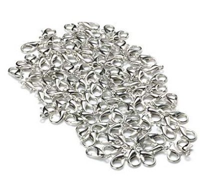 Metal Clasp - Pack of 50 Lobster Claw Clasps | Secure Spring Mechanism, Ideal for Jewelry Making