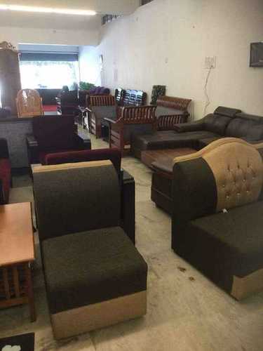 Brown Modular Wooden Sofa Set