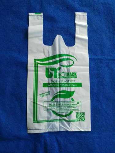 White W Cut Printed Bio Compostable Bag