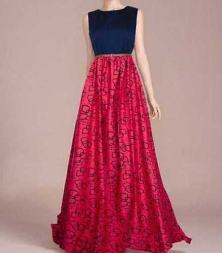 Red Color Full Long Western Gown for Party Wear For Women-suu.vn