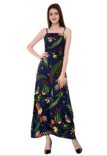 All Printed Sleeveless Ladies Dress