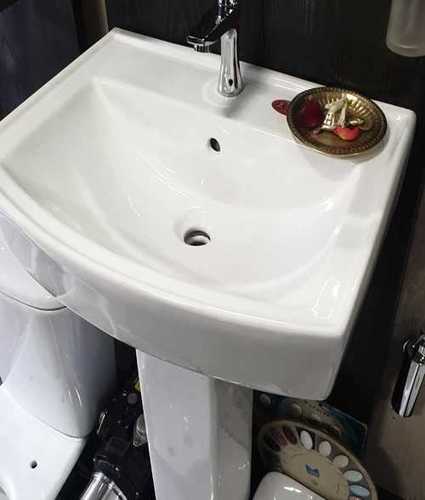 White Ceramic Wash Basin  Application: Bathroom