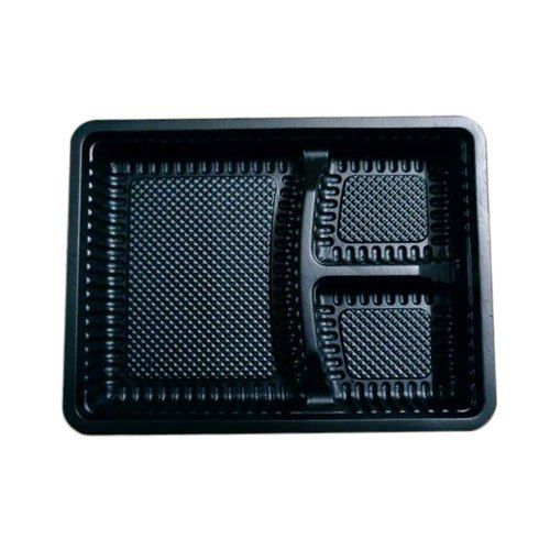 3 Compartments Black Food Packaging Tray