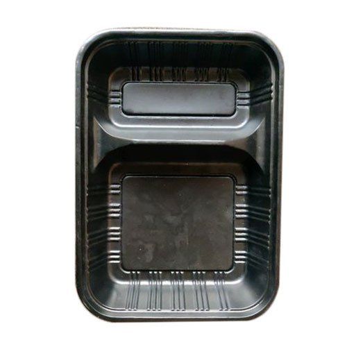 Black Disposable 2 Compartments Pasta Food Tray