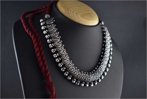 German Silver Indian Choker Necklace Set | FashionCrab.com