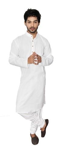 Breathable Men'S Long White Kurta