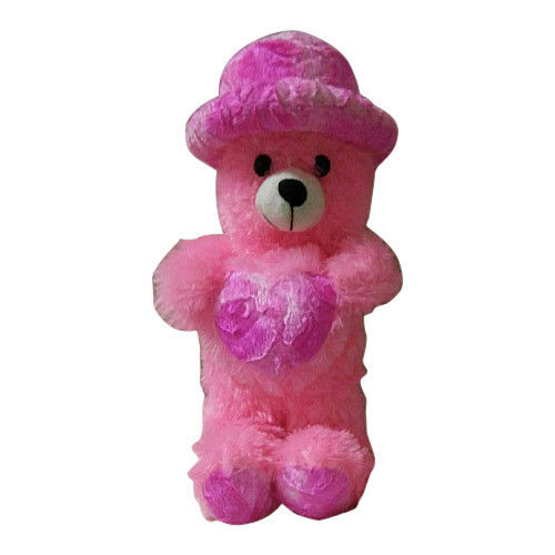 Stuffed Pink Teddy Bear With Hat