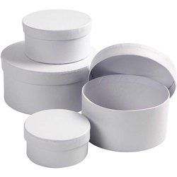 Paper White Packaging Round Boxes