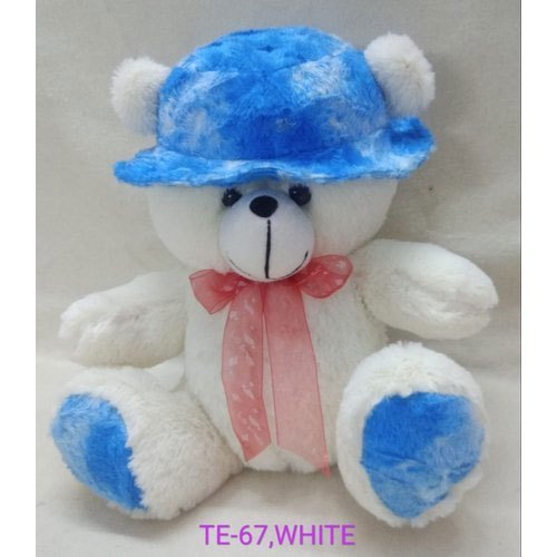 White And Blue Round Cap Teddy Bear