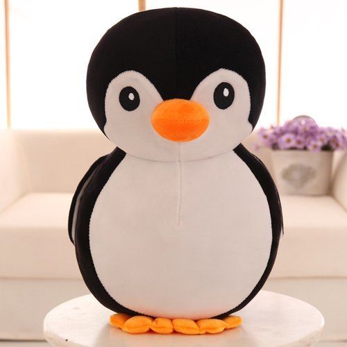 Synthetic Fiber Black Penguin Stuffed Toy