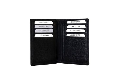 Black With Blue Credit Card Holder Cum Passport Holder