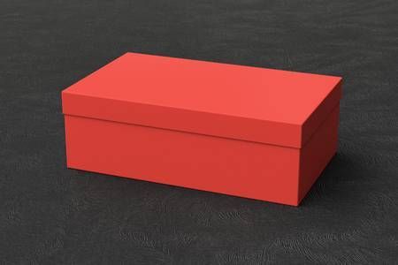 Red Shoe Box - Lightweight Corrugated Packaging, Durable Rectangular Design in Vibrant Red Color