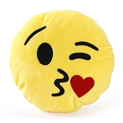 Synthetic Fiber Yellow Emotion Face Stuffed Toy