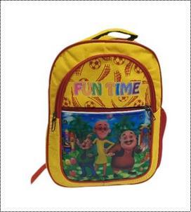 Yellow Printed Boys School Bag