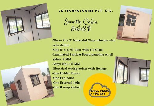 Security Cabin 8X6X8 Ft - Color: As Per The Client Need