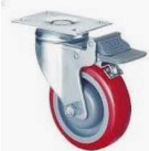 Plating Rubber Red Caster Wheels 