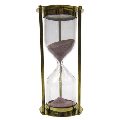 Gold Brass 5-Minute Hourglass Purple Sand Timer