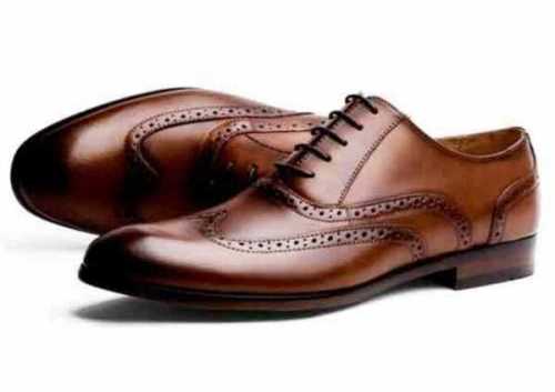 Brown Leather Formal Laces Shoes  Insole Material: Rubber